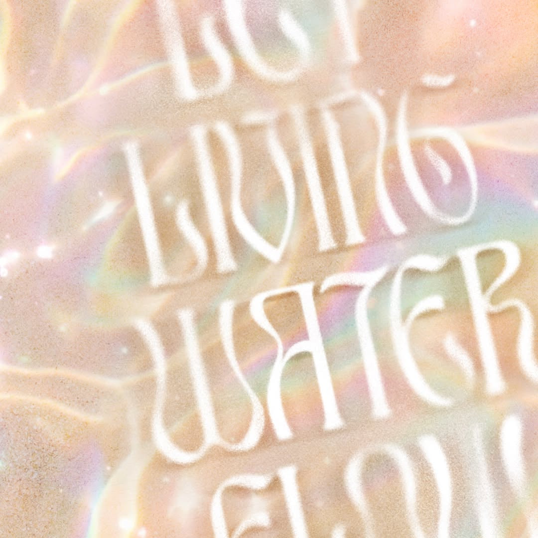 LET LIVING WATER FLOW – Gerahmtes Wandbild 60 x 85cm Hochformat