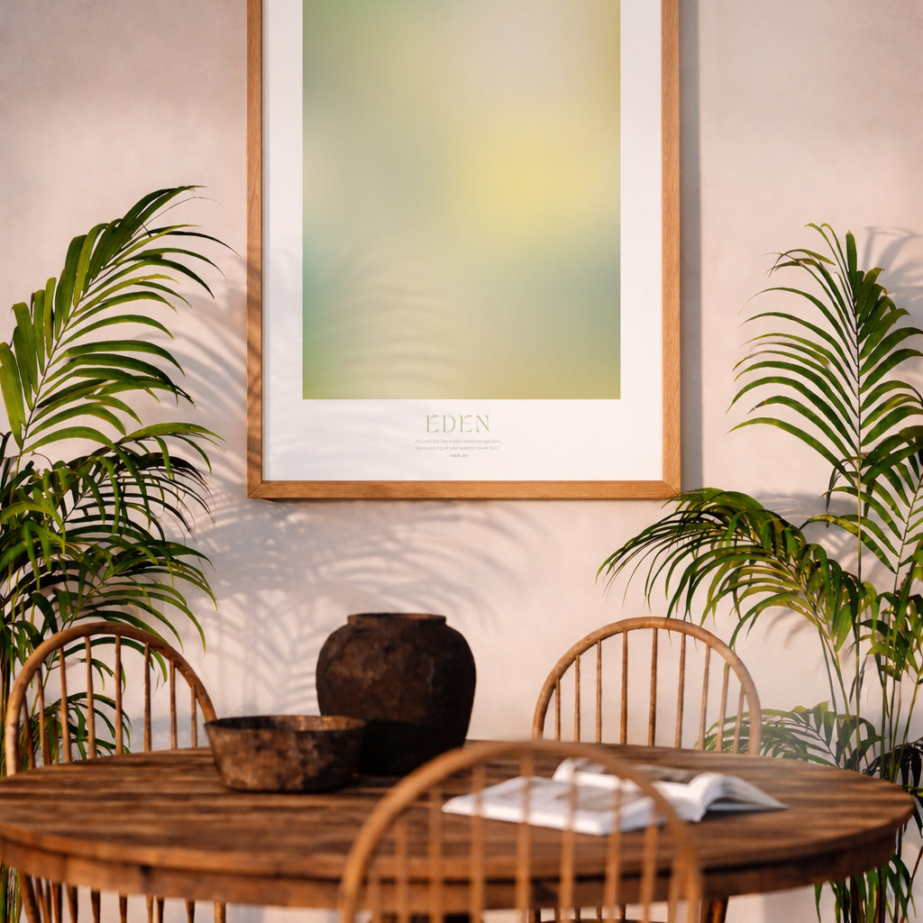 EDEN – Gerahmtes Wandbild 60 x 85cm Hochformat
