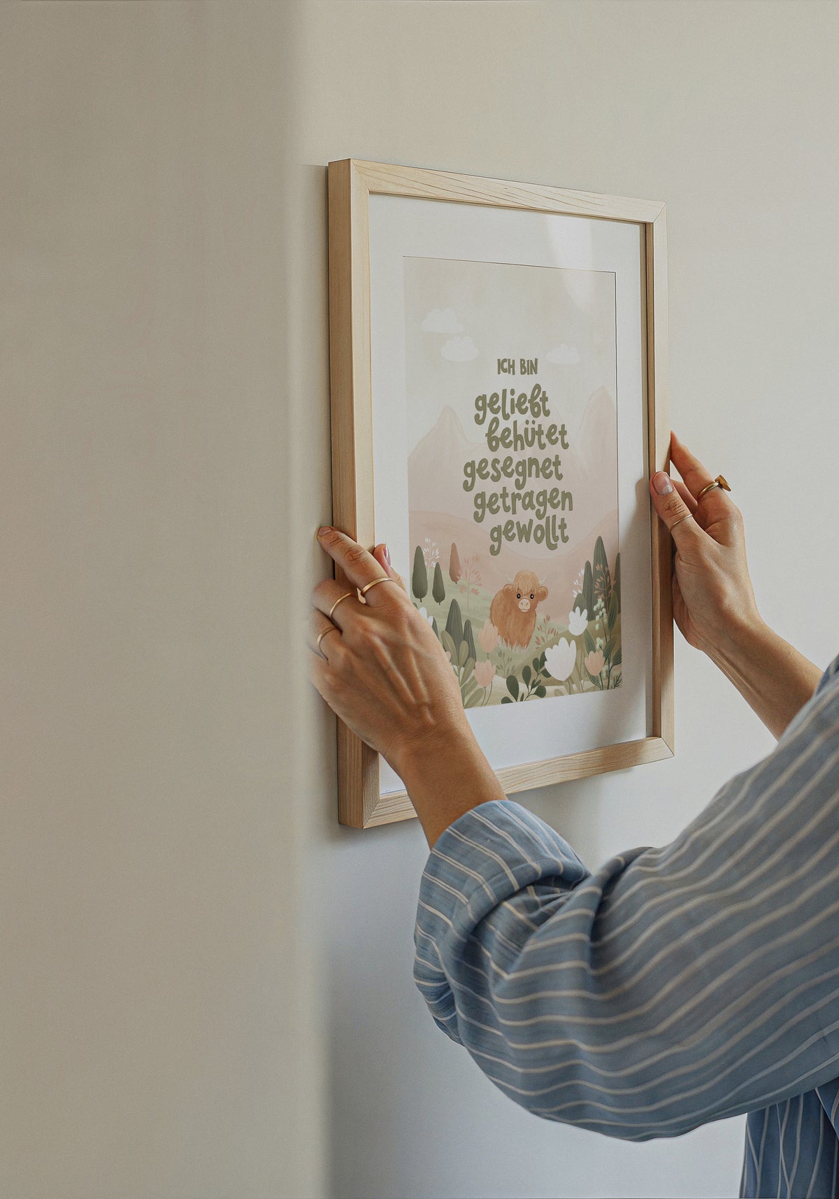 Geliebt, Behütet, Gesegnet, Getragen, Gewollt – Kids Poster A3
