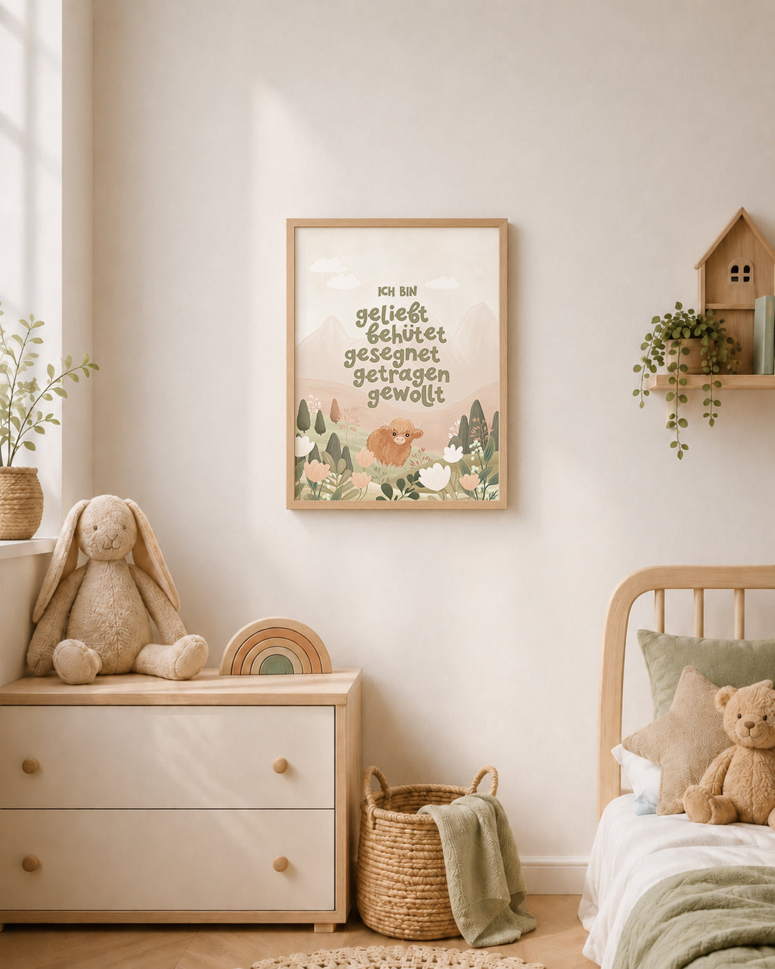 Geliebt, Behütet, Gesegnet, Getragen, Gewollt – Kids Poster A3