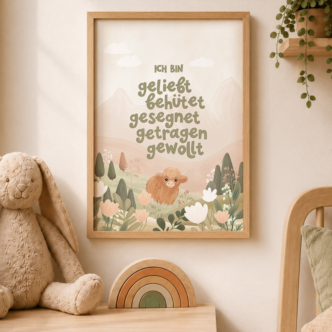 Geliebt, Behütet, Gesegnet, Getragen, Gewollt – Kids Poster A3