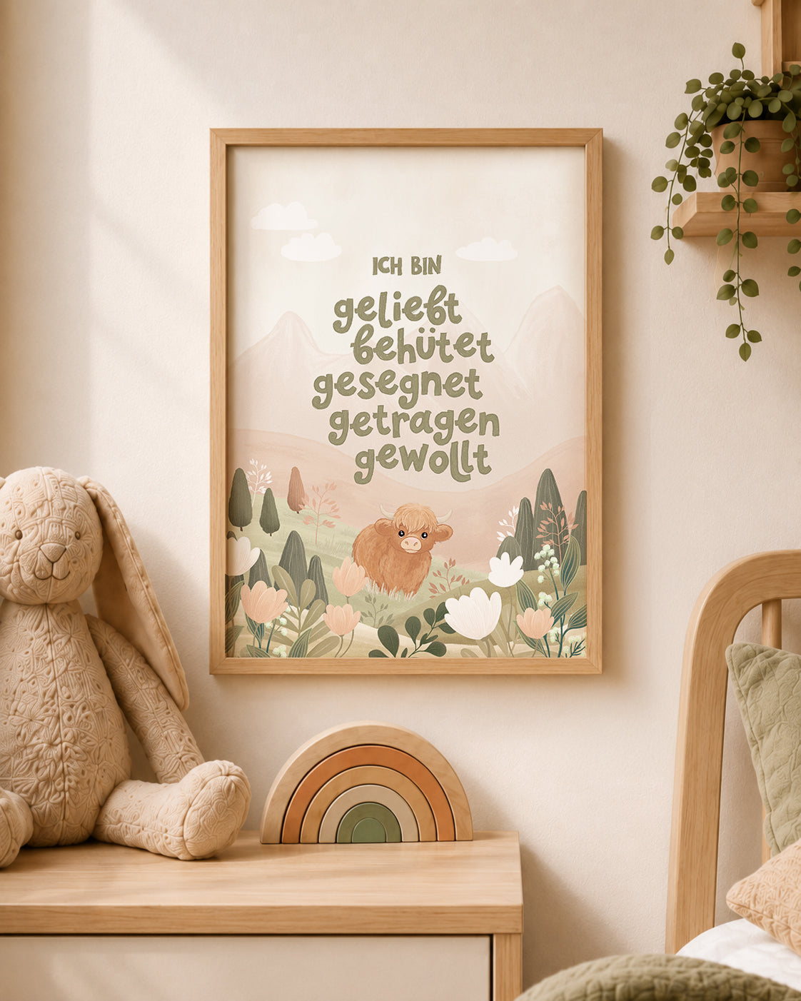 Geliebt, Behütet, Gesegnet, Getragen, Gewollt – Kids Poster A3
