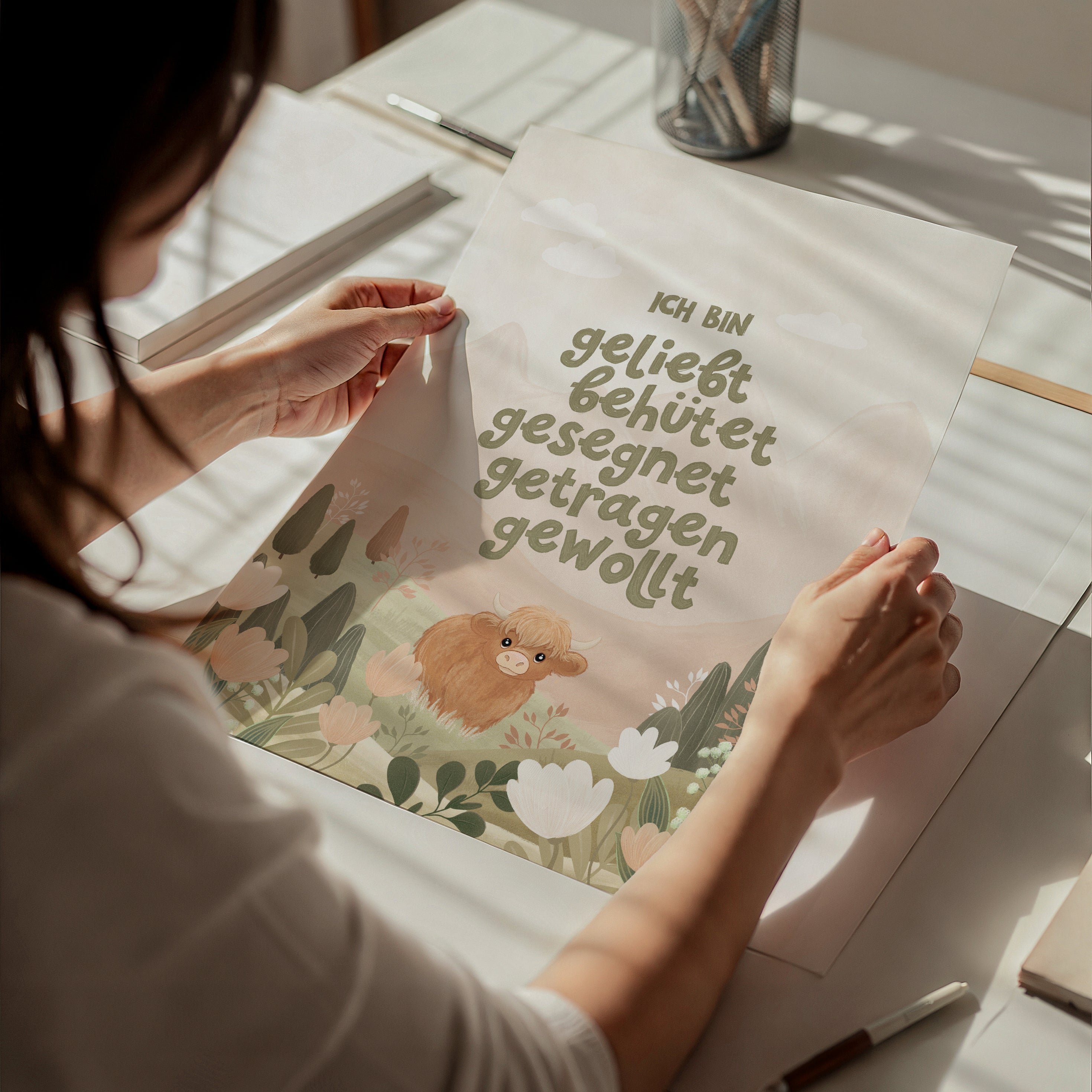Geliebt, Behütet, Gesegnet, Getragen, Gewollt – Kids Poster A3