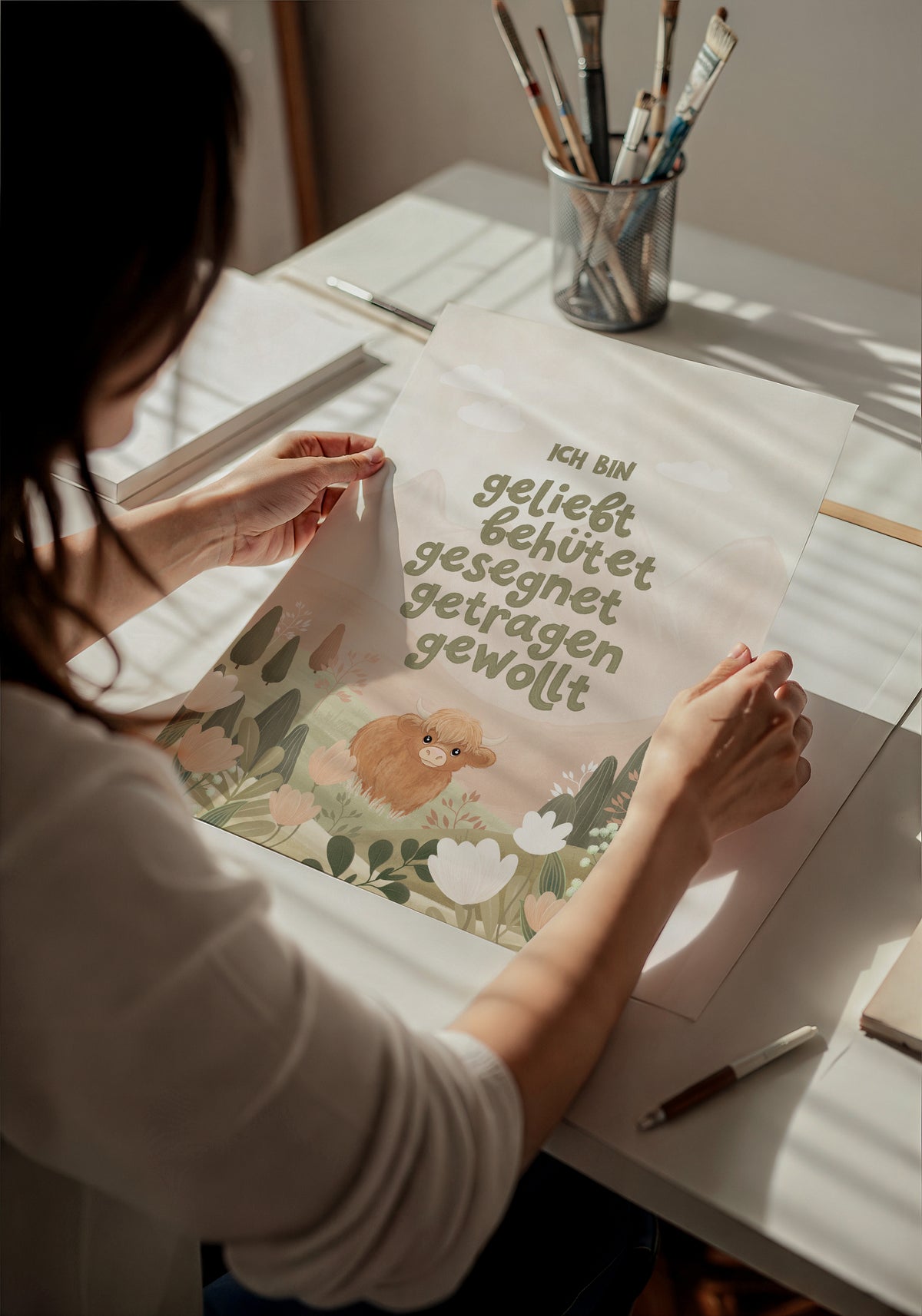 Geliebt, Behütet, Gesegnet, Getragen, Gewollt – Kids Poster A3