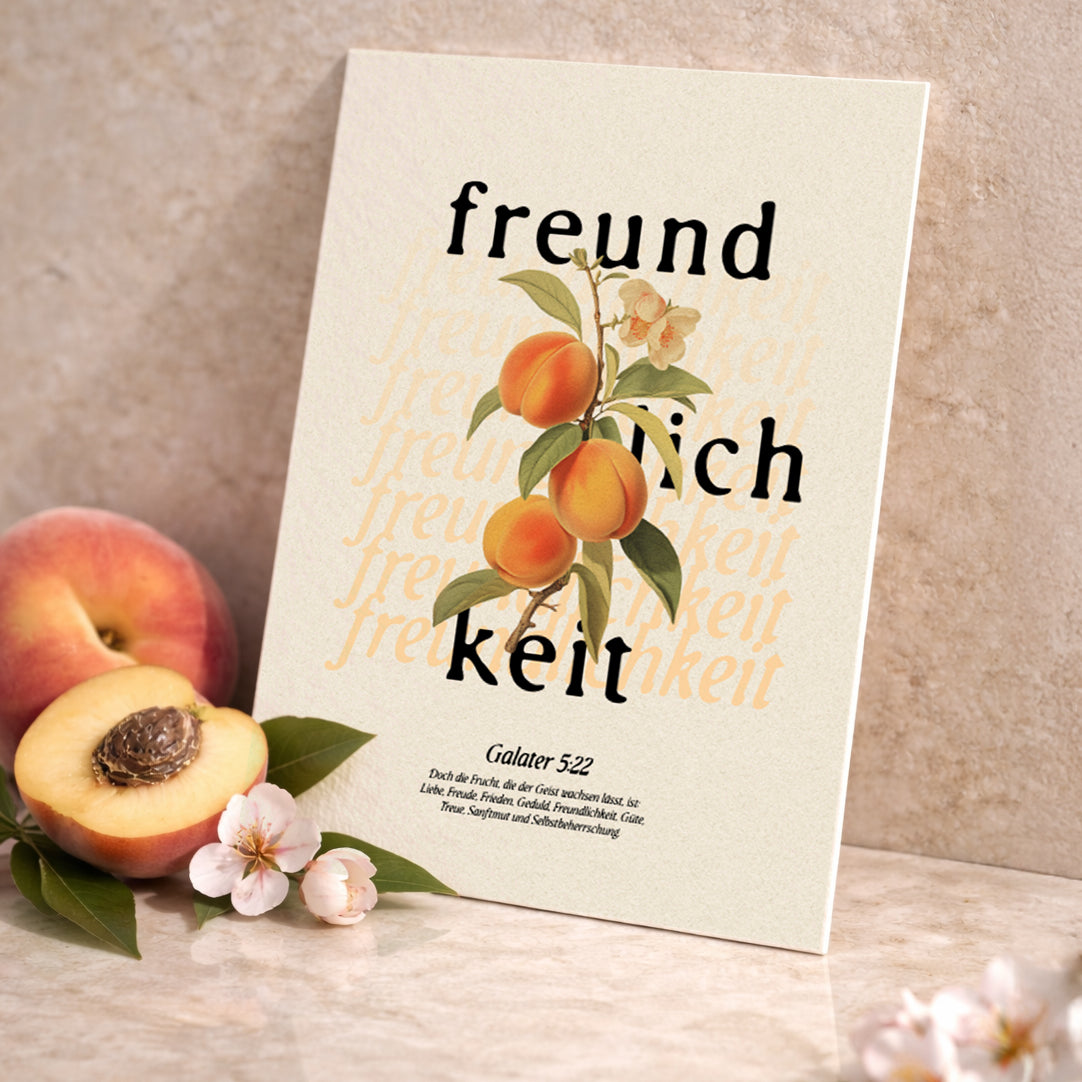FREUNDLICHKEIT – Hochwertige Karte (A5) aus Holzschliffkarton