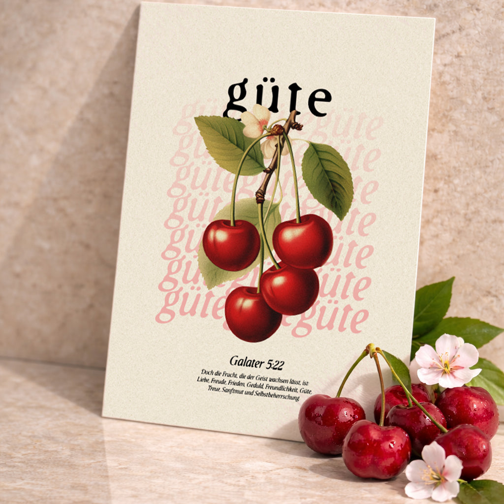 GÜTE – Hochwertige Karte (A5) aus Holzschliffkarton