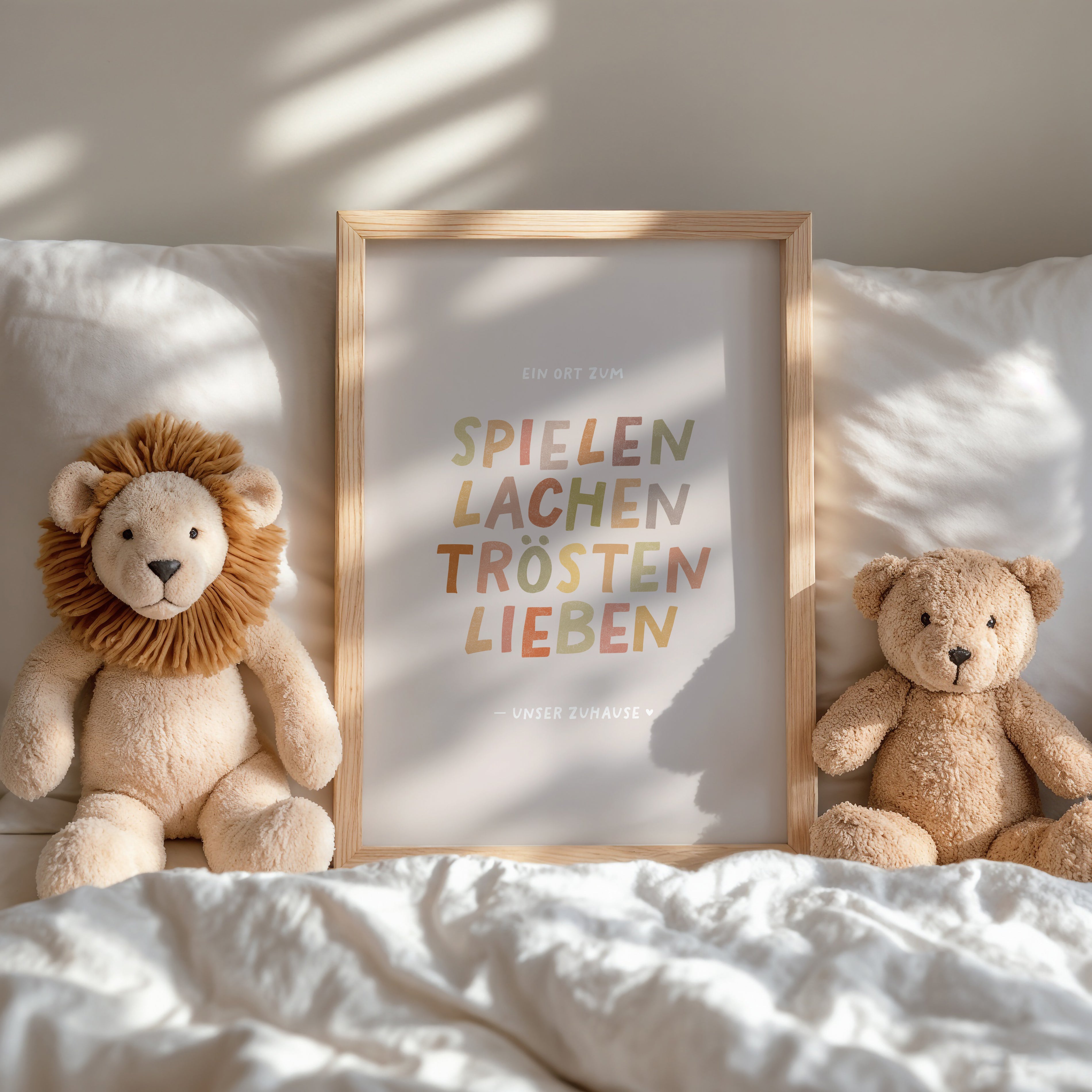 Ein Ort zum Spielen, Lachen, Trösten, Lieben – Kids Poster A3